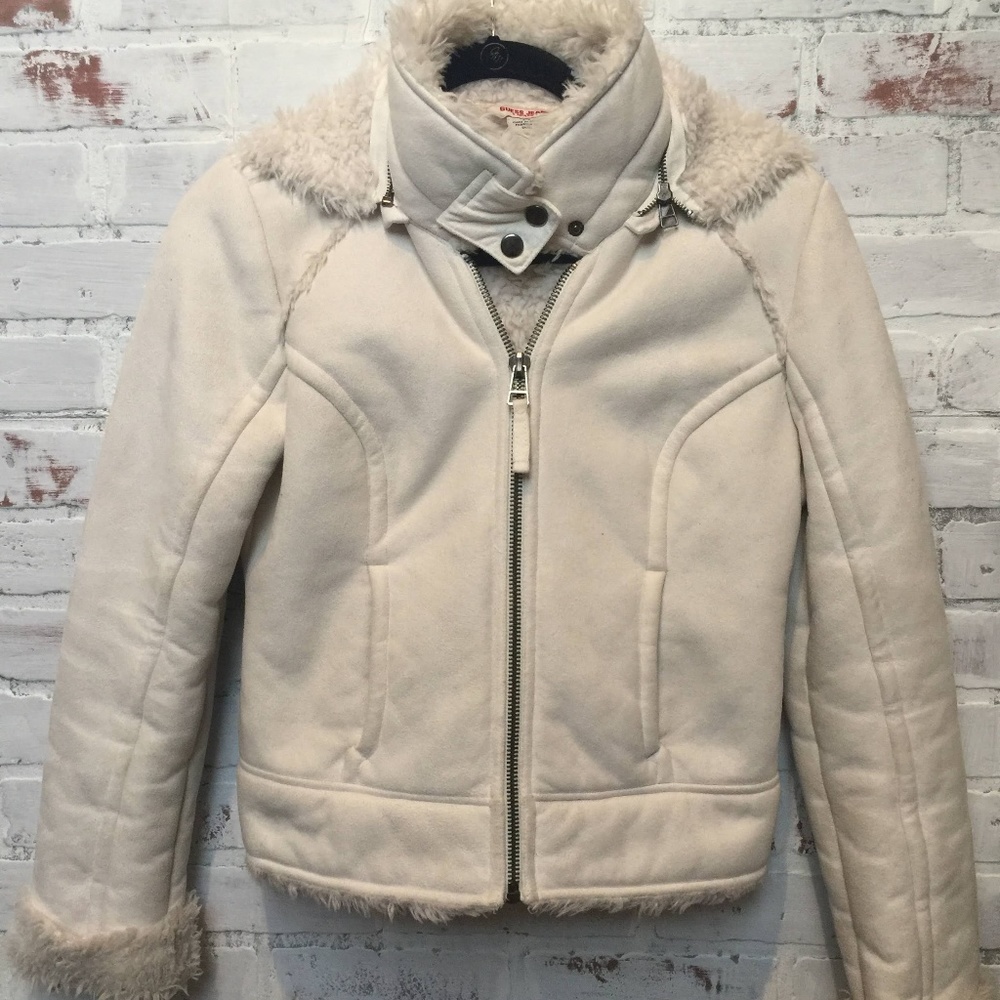 Guess Faux Shearling Winter Coat